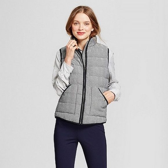 A New Day Jackets & Blazers - NEW A NEW DAY Herringbone Quilted Puffer Vest Zip